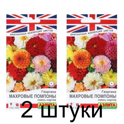 Георгина Махровые помпоны, смесь (Семена Аэлита) - 2 штуки