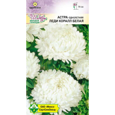Астра Леди Коралл Белая (Семена МССО) 0.1г