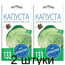 Семена Агроуспех Капуста б/к Слава 1305 АУ 0,5г - 2 штуки