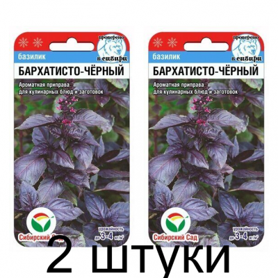 Базилик Бархатисто-черный 0,5гр (Семена Сиб Сад) - 2 штуки