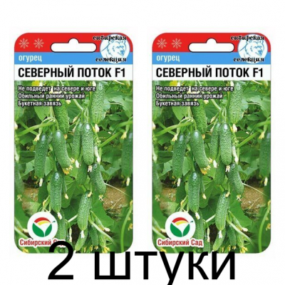 Огурец СЕВЕРНЫЙ ПОТОК F1 7шт (Сиб Сад) - 2 штуки