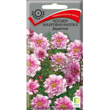 Космея Махровая кнопка Двуцветная 0,1г (Семена ПОИСК)