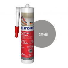 Герметик PLITONIT PlitoSil Premium силиконовый серый, 310мл
