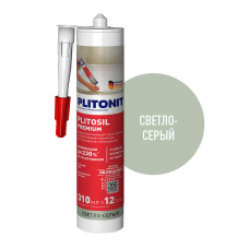 Герметик PLITONIT PlitoSil Premium силиконовый светло-серый, 310мл