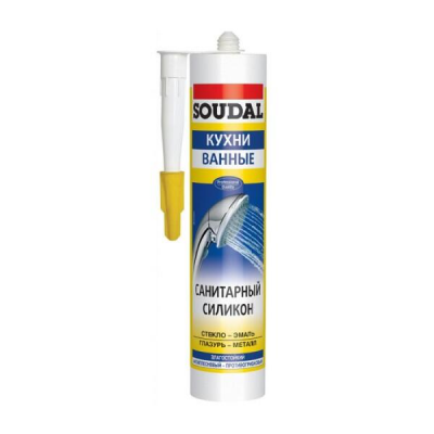 Герметик SOUDAL силикон. санитарный прозрачный, 280мл