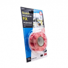 Лента двусторонняя 3М прозрачная 4910-1915 Scotch FIX 19ммх1,5м