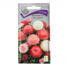 Маргаритка густомахровая  Смесь окрасок 0,1г (Семена ПОИСК)