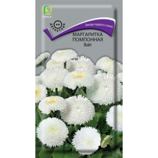 Маргаритка помпонная миниатюрная Вайт 0,05г (Семена ПОИСК)