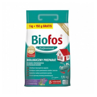 Средство Biofos Professional для септиков, очист.станц., пакет (1кг+150г)