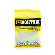 Гайка с контрящим кольцом цинк М5, DIN 985, прочн.8 (уп=25шт)_МОНТАЖ_BM001213