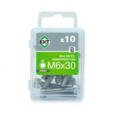 Винт с цилиндр. гол. и внутр. шестигр. M6х30, DIN912, НЕРЖ.СТ., ЕКТ (уп=10шт)