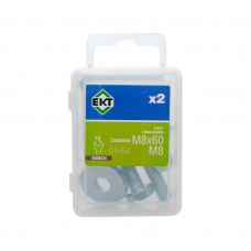 Болт 6-гранный с гайкой, усил.шайбой 8х60 цинк, прочн.5.8 DIN933 М8 (уп=2шт)_BOX