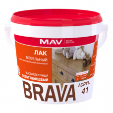 Лак BRAVA ВД-АК-2041 мебельный полуматовый, 1кг