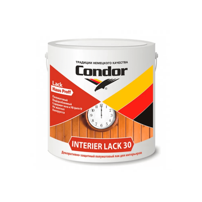 Лак Condor Interier Lack акриловый полуматовый, 2,3кг