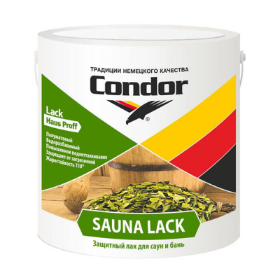 Лак Condor Sauna Lack акриловый полуматовый, 0,7кг