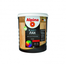Лак Alpina АКВА для стен и потолков глянцевый, 0,9л