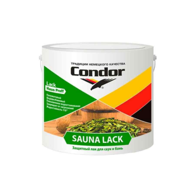 Лак Condor Sauna Lack акриловый полуматовый, 2,3кг