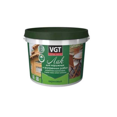 Лак VGT акриловый для наружных и внутренних работ матовый, 2,2кг