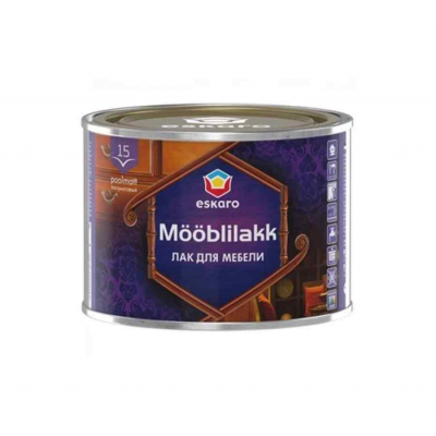 Лак Eskaro Mooblilakk 15 акриловый для мебели полуматовый 0,45л