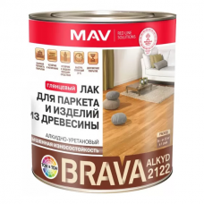 Лак BRAVA АУ-2122 паркетный алкидно-уретановый глянцевый, 0,7кг