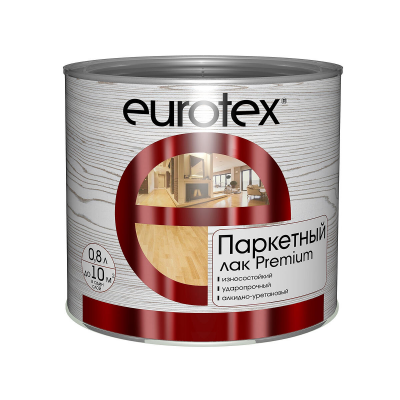 Лак Eurotex Premium паркетный глянцевый, 0,8л