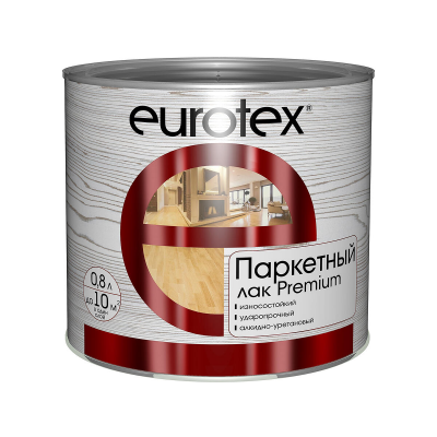 Лак Eurotex Premium паркетный полуматовый, 0,8л