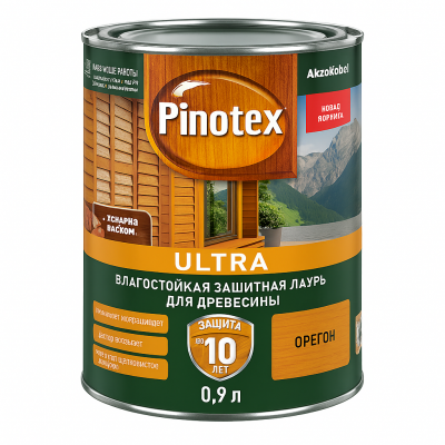 Лазурь влагостойкая Pinotex Ультра Орегон, 0,9л