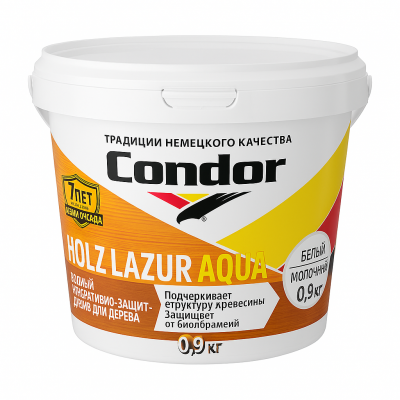 Состав Condor Holz Lazur Aqua белый, 0,9кг