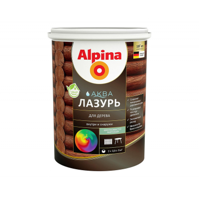 Лазурь Alpina АКВА для дерева, 0,9л