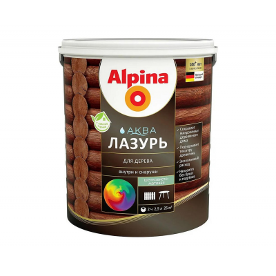 Лазурь Alpina АКВА для дерева, 2,5л