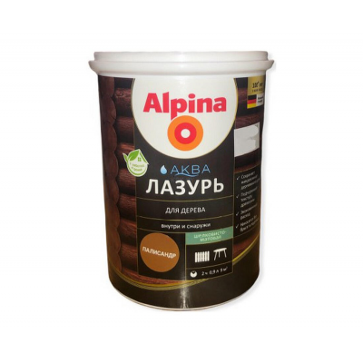 Лазурь Alpina АКВА для дерева Палисандр, 0,9л