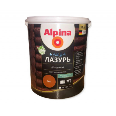 Лазурь Alpina АКВА для дерева Тик, 2,5л