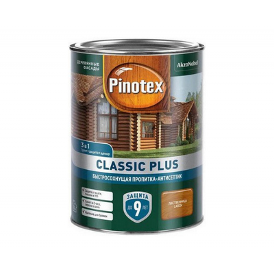Пропитка-антисептик Pinotex Classic Plus 3 в 1 Лиственница, 0,9л