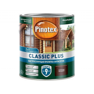 Пропитка-антисептик Pinotex Classic Plus 3 в 1 Палисандр, 2,5л