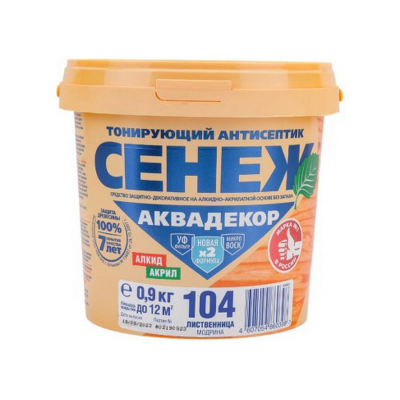 Антисептик Сенеж АКВАДЕКОР 104 лиственница, 0,9 кг