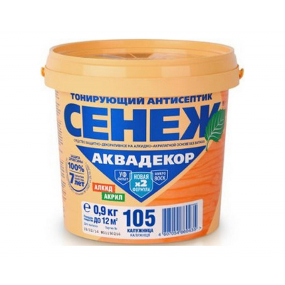 Антисептик Сенеж АКВАДЕКОР 105 калужница, 0,9 кг