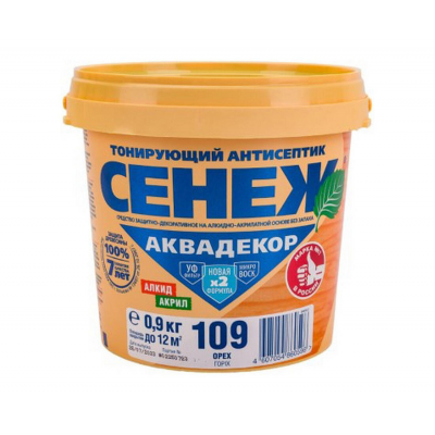 Антисептик Сенеж АКВАДЕКОР 109 орех, 0,9 кг