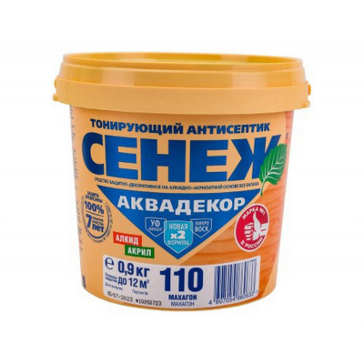 Антисептик Сенеж АКВАДЕКОР 110 махагон, 0,9 кг