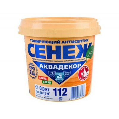 Антисептик Сенеж АКВАДЕКОР 112 дуб, 0,9 кг