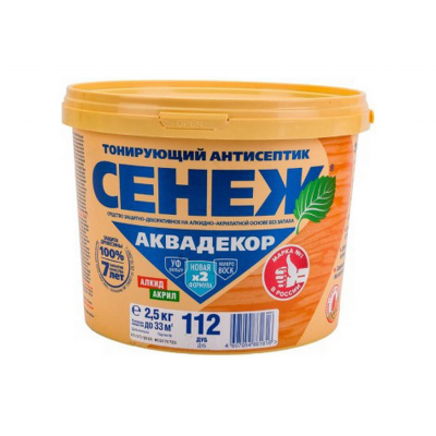 Антисептик Сенеж АКВАДЕКОР 112 дуб, 2,5кг