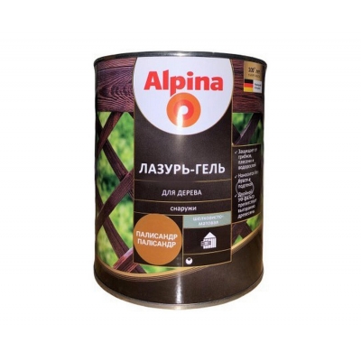 Лазурь-гель Alpina алкидый для дерева шелк.-матовый палисандр, 2,5л / 2,2кг