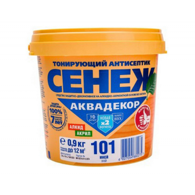 Антисептик Сенеж АКВАДЕКОР 101 иней, 0,9 кг