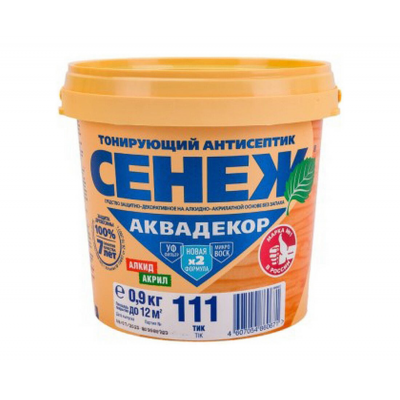 Антисептик Сенеж АКВАДЕКОР 111 тик, 0,9 кг