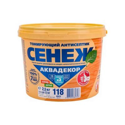 Антисептик Сенеж АКВАДЕКОР 118 венге, 2,5кг