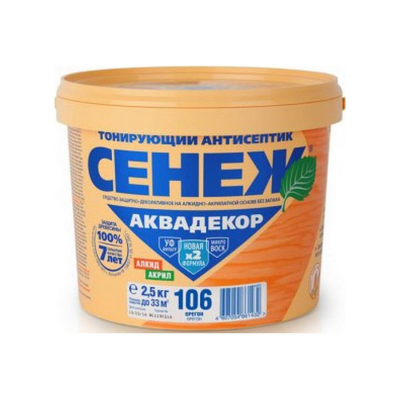 Антисептик Сенеж АКВАДЕКОР 106 орегон, 2,5кг