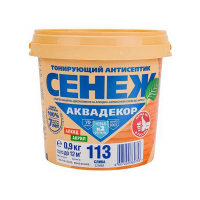 Антисептик Сенеж АКВАДЕКОР 113 слива, 0,9 кг