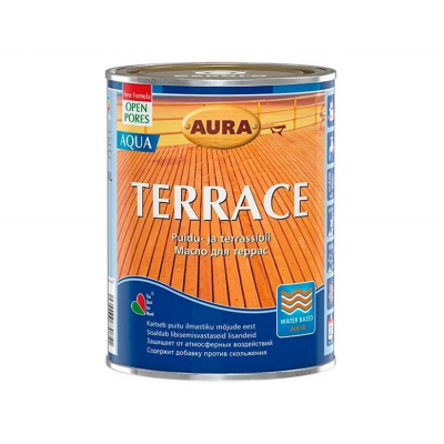 Масло для террас Aura Terrace Aqua коричневый, 0,9л