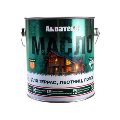 Масло Акватекс для террас,лестниц,полов б/ц, 2,5л