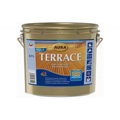 Масло для террас Aura Terrace Aqua коричневый, 2,7л