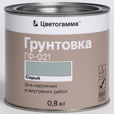 Грунт Цветогамма ГФ-021 Цветогамма серый, 0,8кг